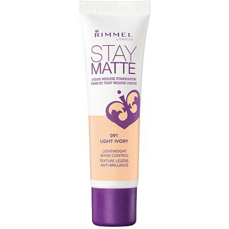 Rimmel London Stay Matte Liquid Mousse Foundation, 091 Light Ivory, 1 fl oz