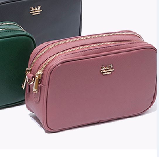 LAP Korea  pink mini cross body bag double zip