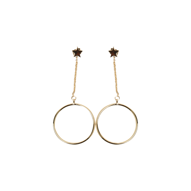 Star Stud Hoop Drop Earrings