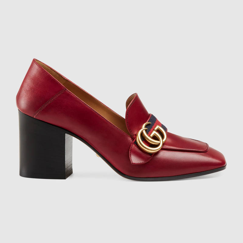 Gucci Leather Mid-Heel Loafer
