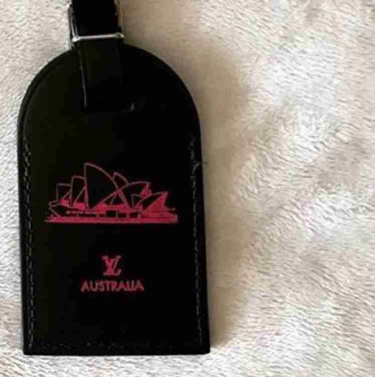 Luggage tag stamped with Australia stamp