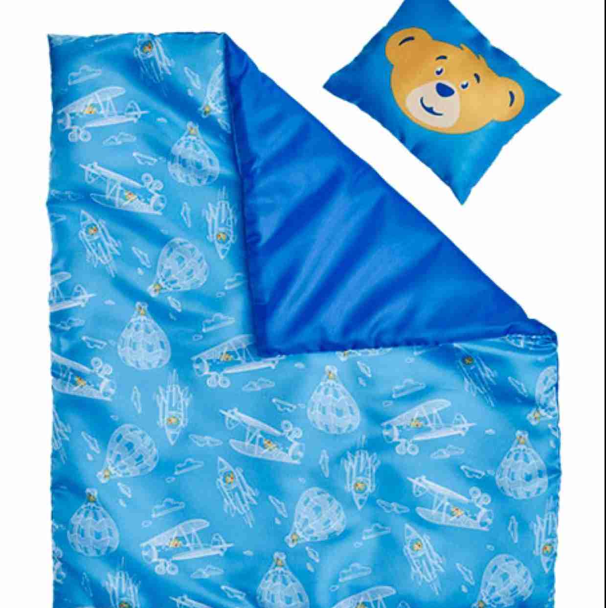 Blue Planes, Rockets & Balloons Bedding 2 pc