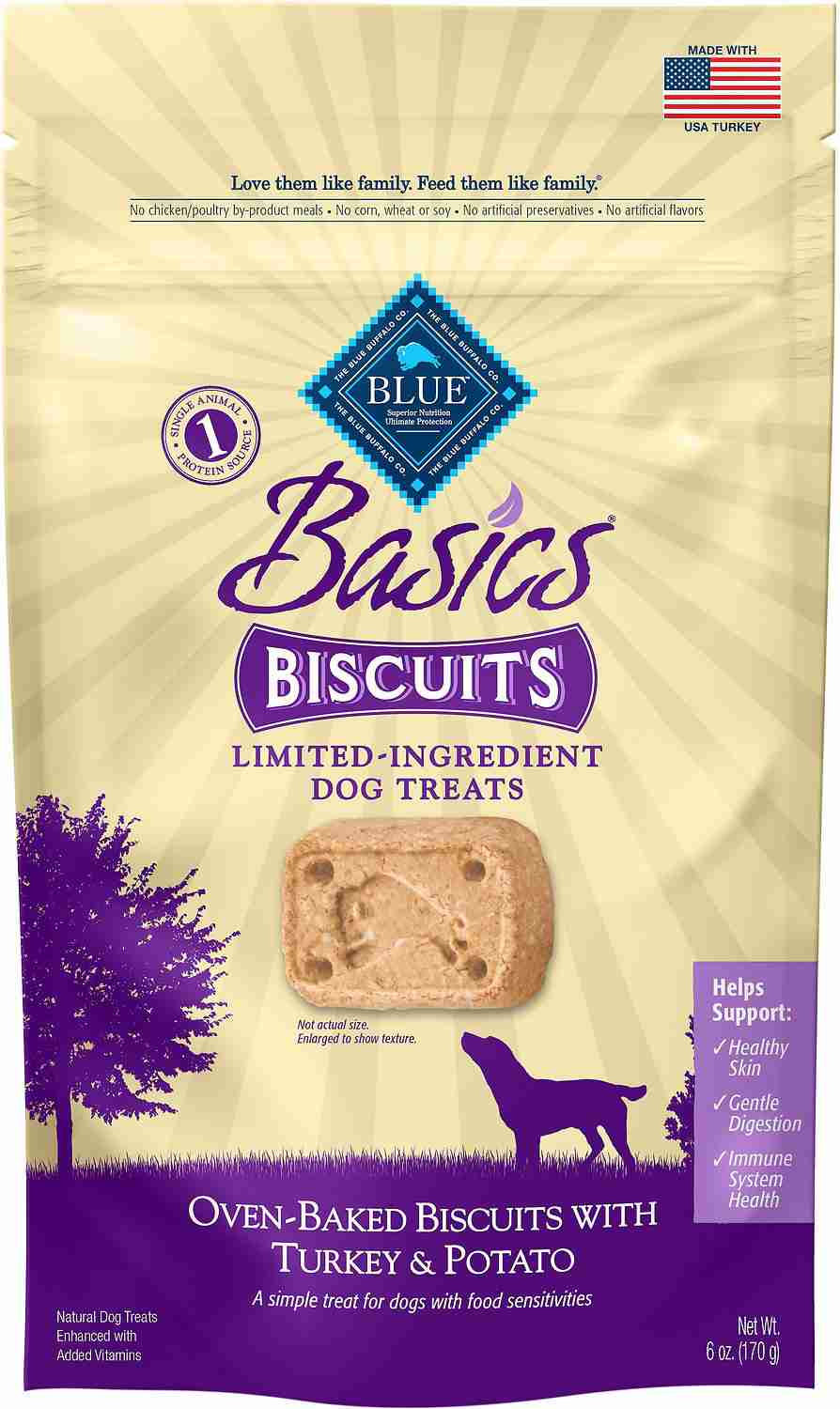 Basics Limited Ingredient Formula Biscuits Turkey & Potato Dog Treats