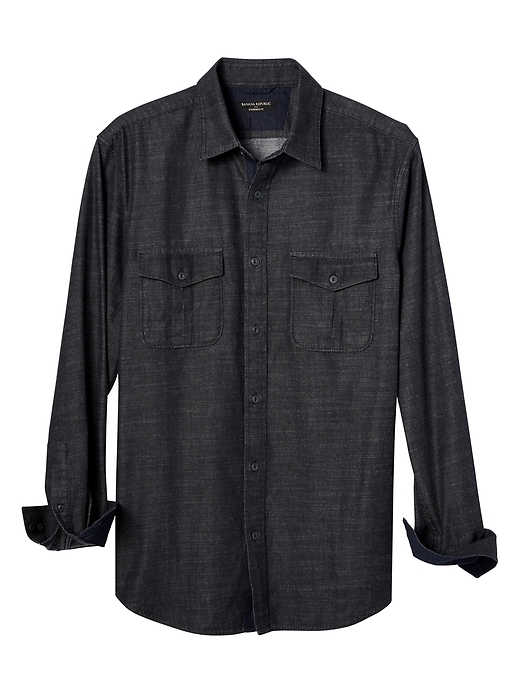 Standard-Fit Charcoal Work Shirt