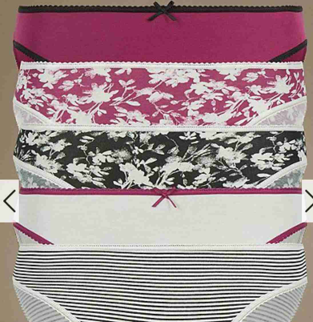 5 Pack Pure Cotton High Leg Knickers