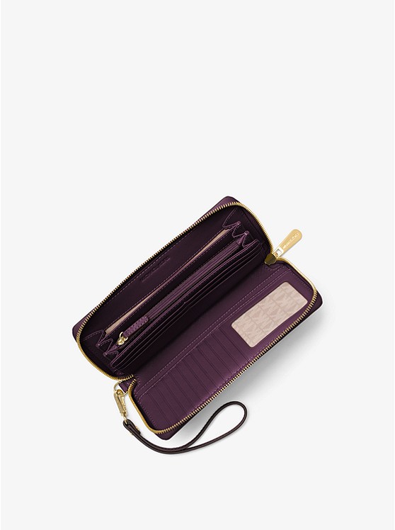 Jet Set Travel Leather Continental Wristlet