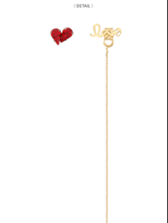 Love unbalance chain drop earring