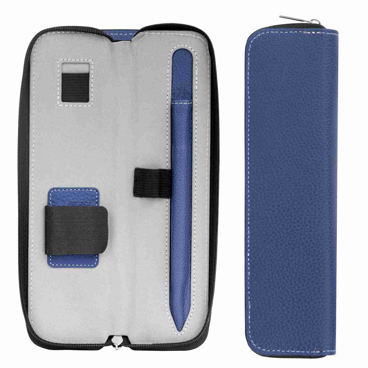 MoKo Pencil Holder Case for Apple Pencil, Premium PU Leather Case Carrying Bag Sleeve Pouch Cover for Apple iPad Pro Pencil / Pen (with Built-in Pocket and Holder), INDIGO