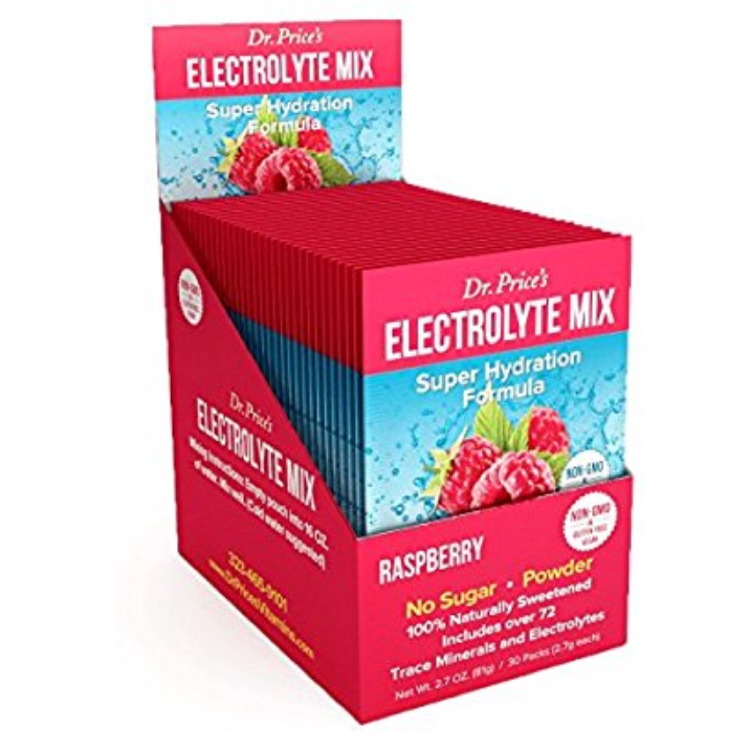 Electrolyte Mix Super Hydration Powder + 72 Trace Minerals | NEW Raspberry Flavor (30 packets)