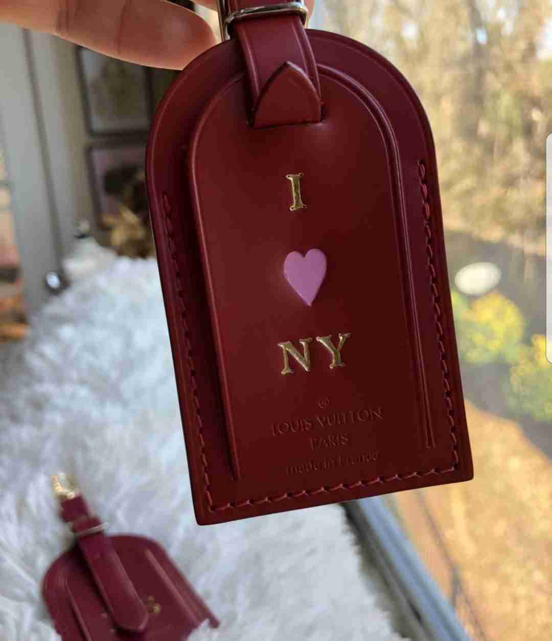 Red luggage tag