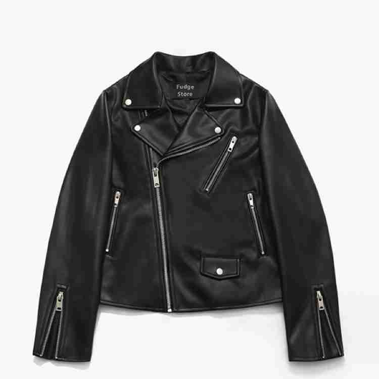 Buffing leather rider jacket