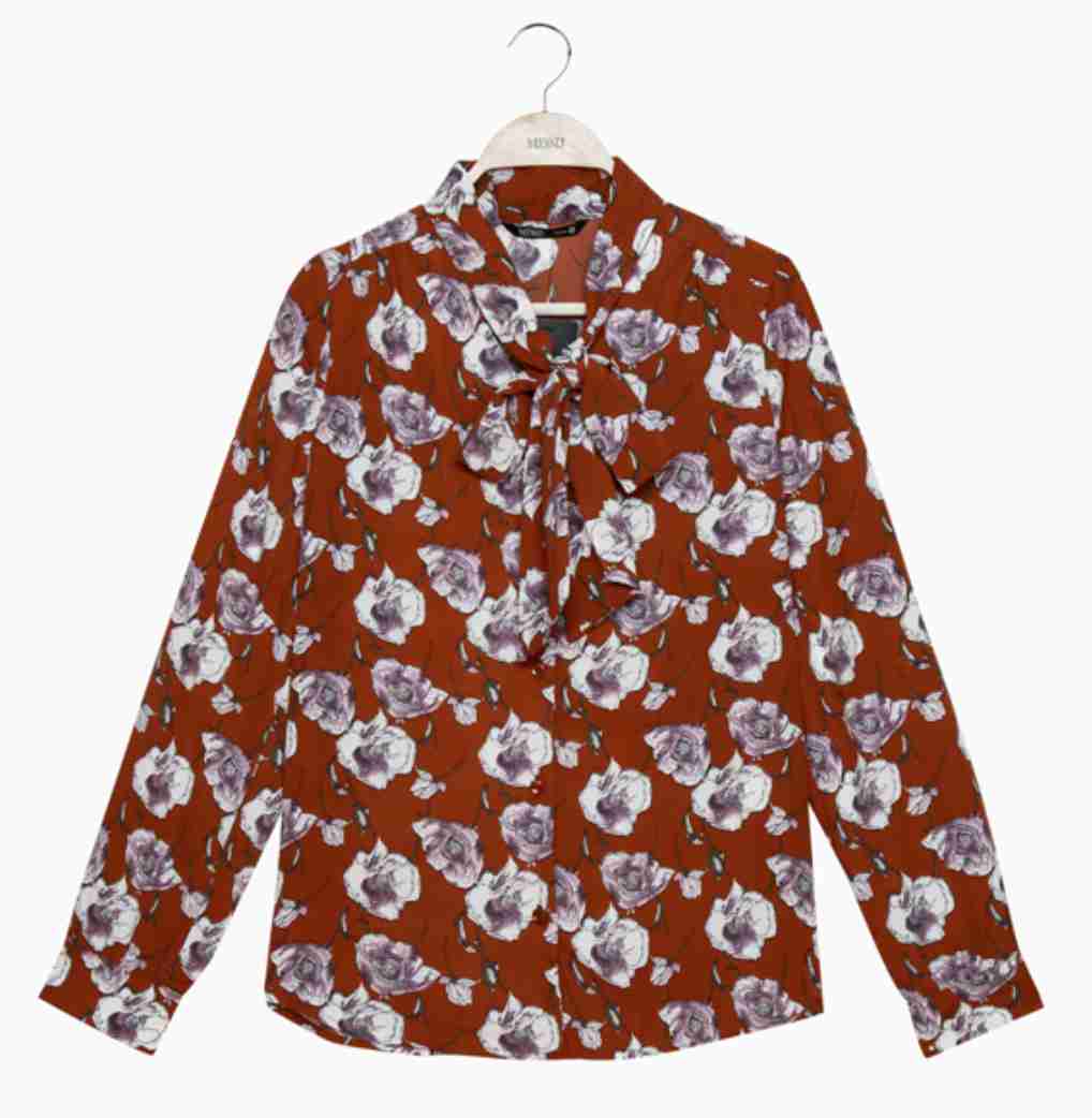 Flower Ribbon Blouse