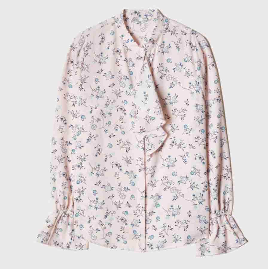 Pastel Flower Frill Blouse