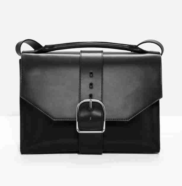Buckle Leather Shoulder Bag