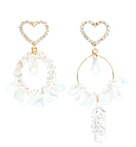 Bling Temptation White Heart Earrings