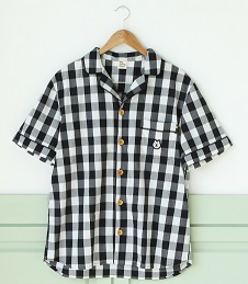 Black Check Pyjama Shirt