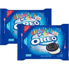 Oreo Birthday Cake Chocolate Sandwich Cookies, 15.25 OZ (Pack of