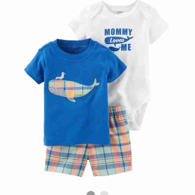 3-Piece Whale Little Short Set