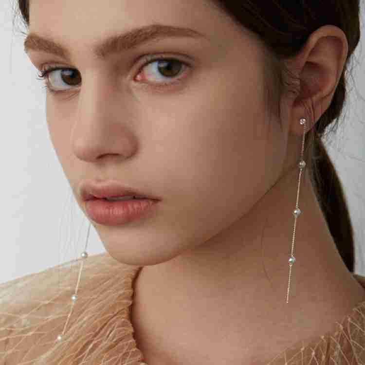 Slim Chain & Pearl Earring