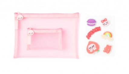 Apeach Mesh Pouch 2p&Sticker