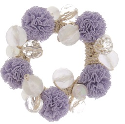 BIJOUX violet flower Pompom  Hair chou chou
