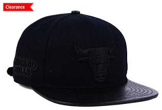 Chicago Bulls NBA Black on Black Strapback Cap