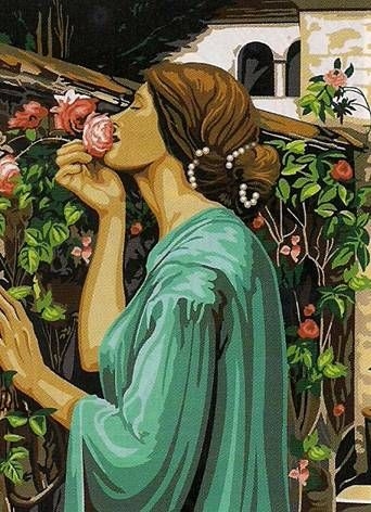 Le parfum tapestry canvas and wool