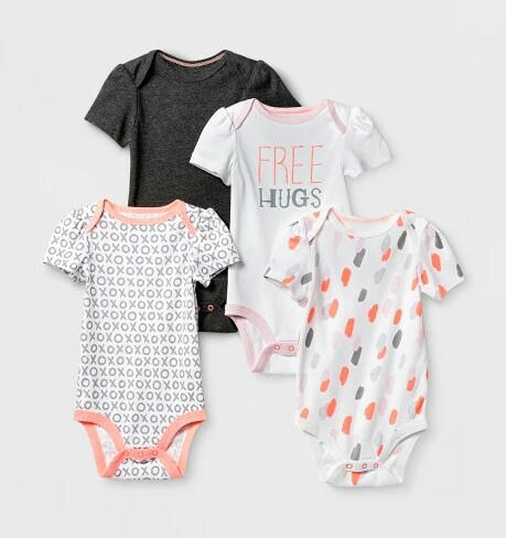 Baby Girl's 4pk Short Sleeve Bodysuit
