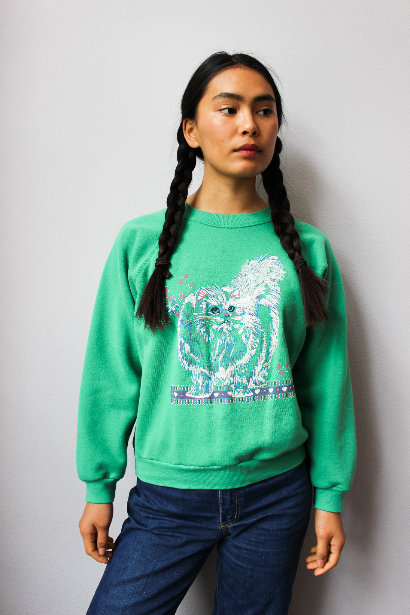 Vintage 80s Sweatshirt- Le Meow poque
