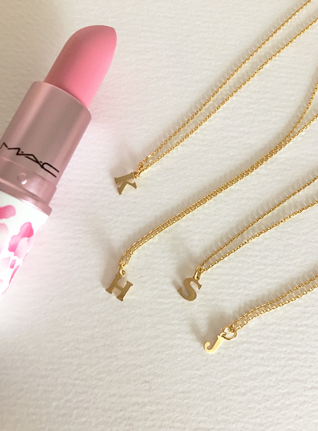 initial necklace - J