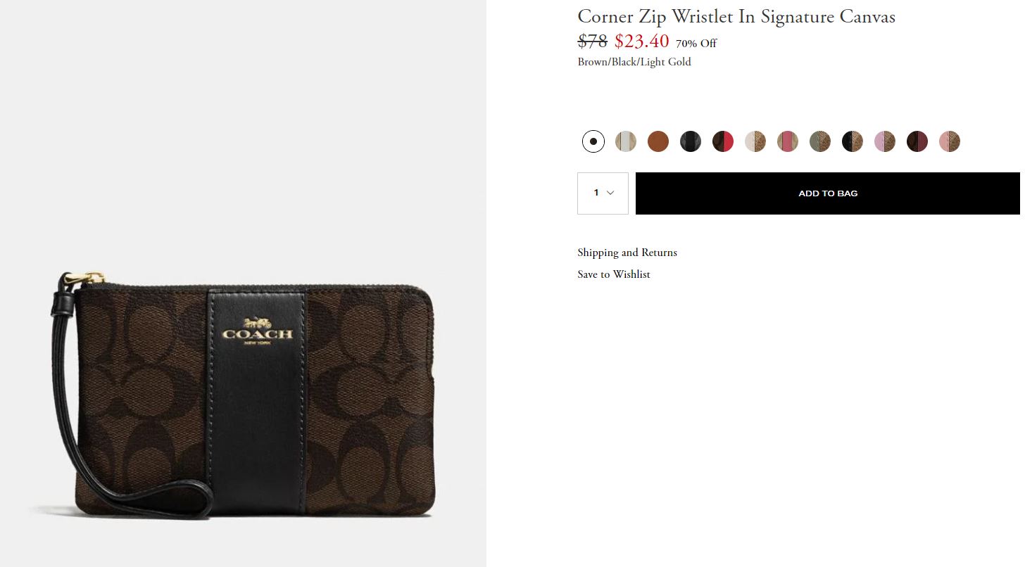 Corner Zip Wristlet In Signature Canvas