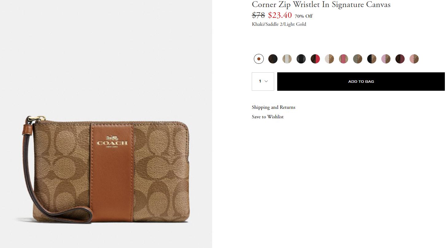 Corner Zip Wristlet In Signature Canvas