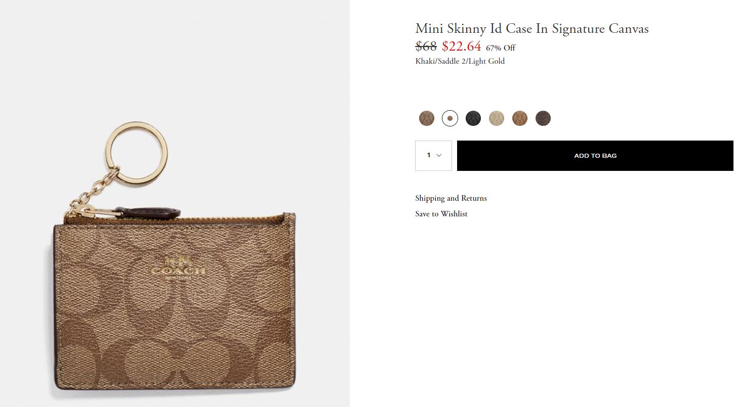 Mini Skinny Id Case In Signature Canvas