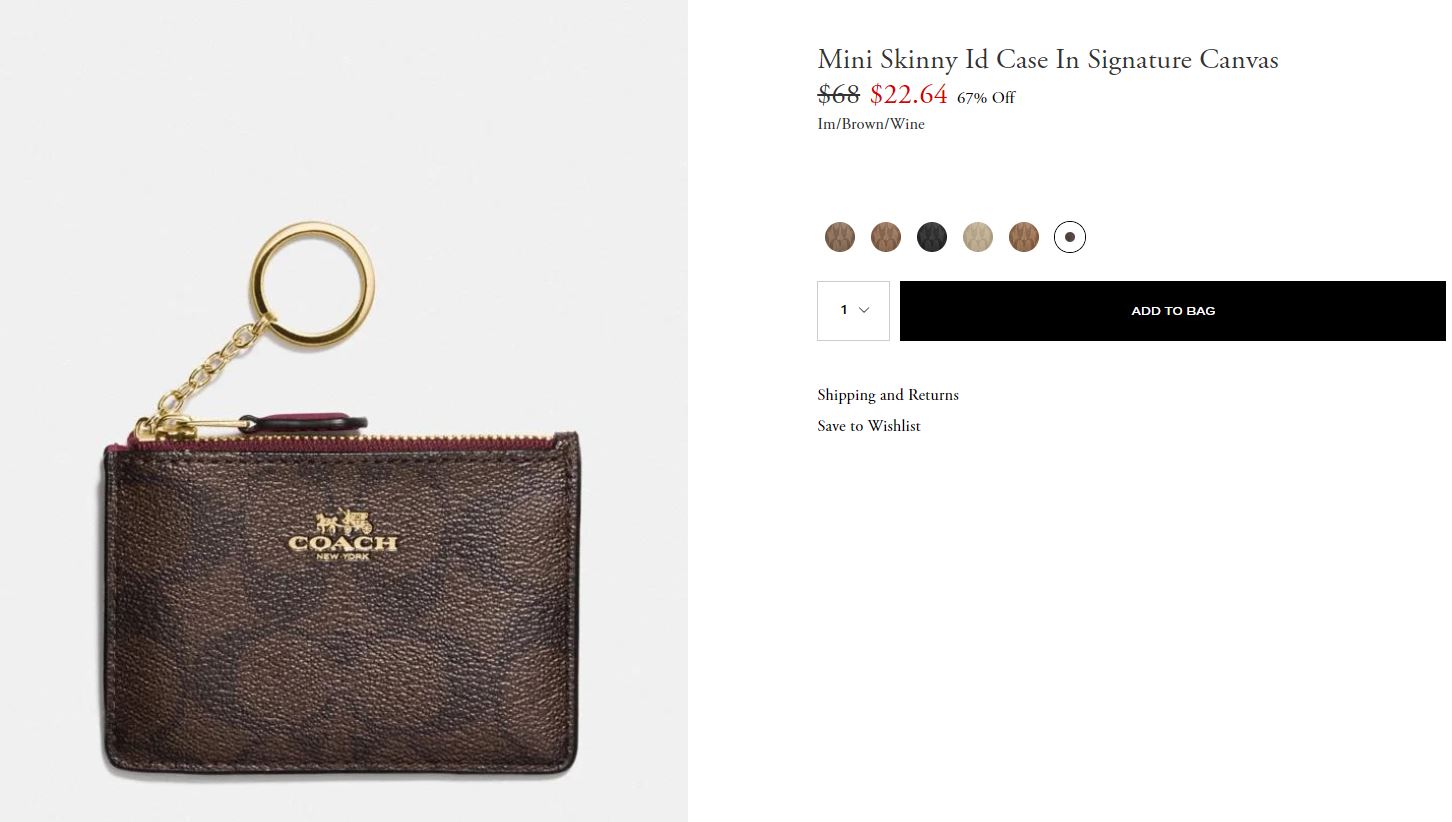 Mini Skinny Id Case In Signature Canvas