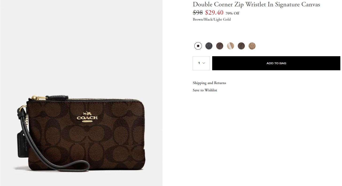 Double Corner Zip Wristlet In Signature Canvas