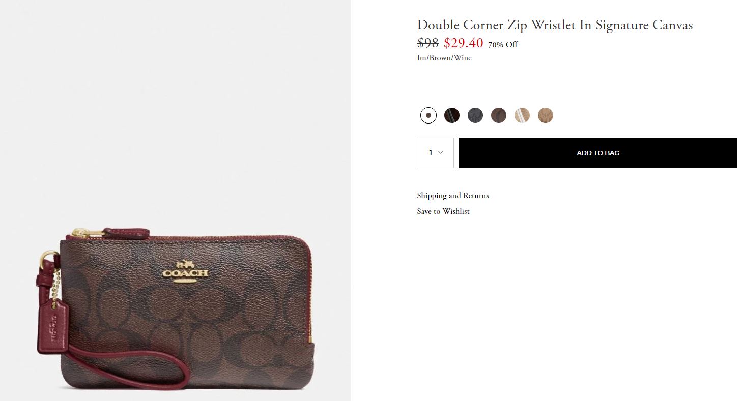 Double Corner Zip Wristlet In Signature Canvas