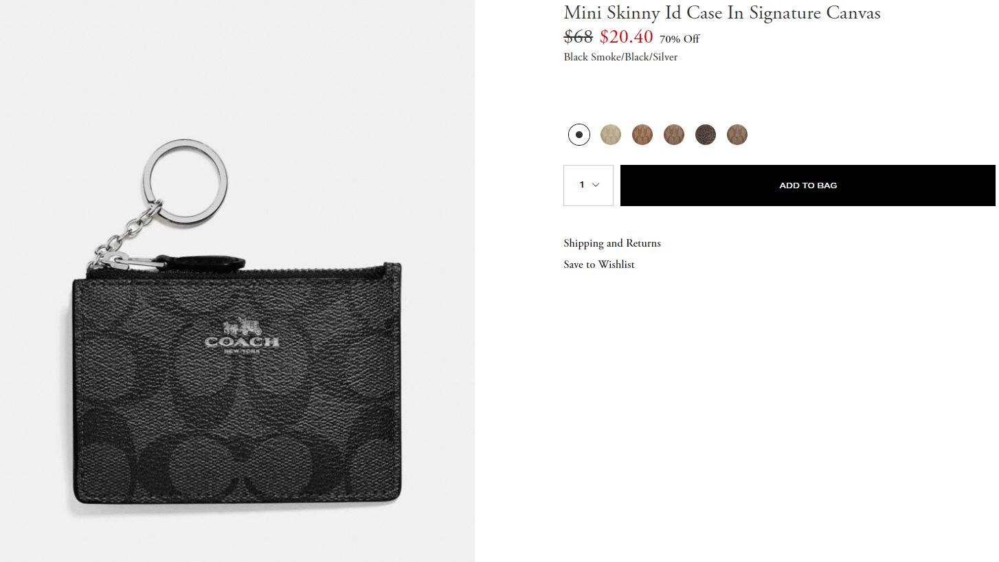 Mini Skinny Id Case In Signature Canvas