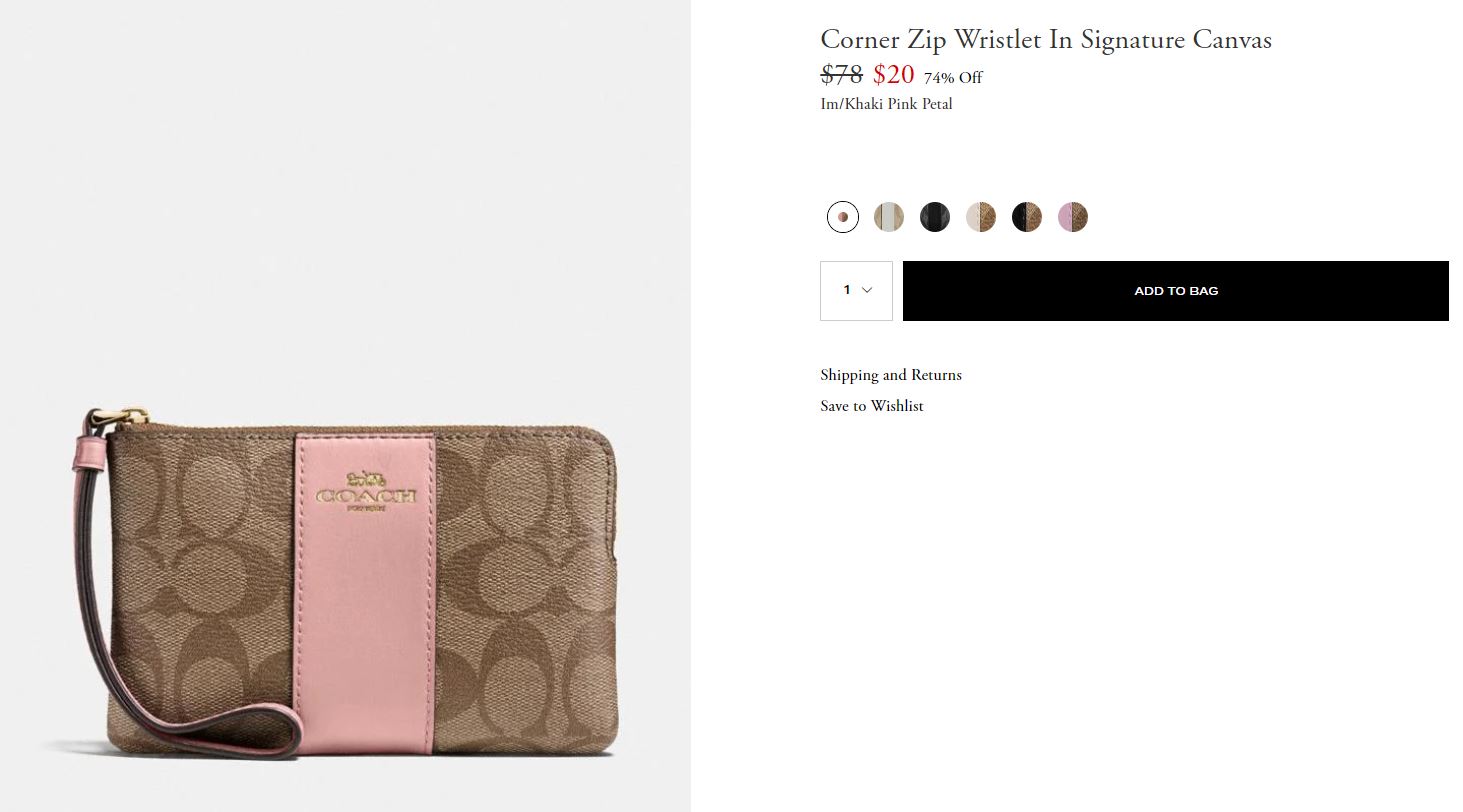 Corner Zip Wristlet In Signature Canvas