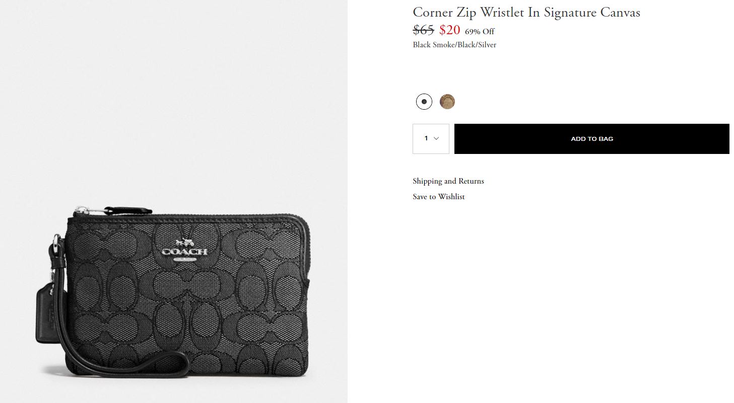 Corner Zip Wristlet In Signature Canvas