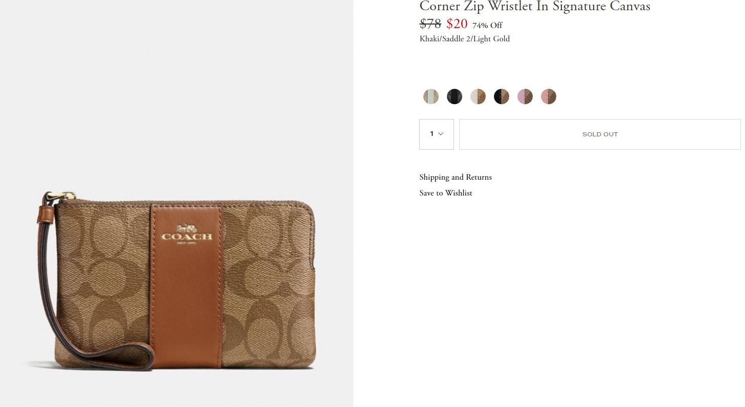 Corner Zip Wristlet In Signature Canvas