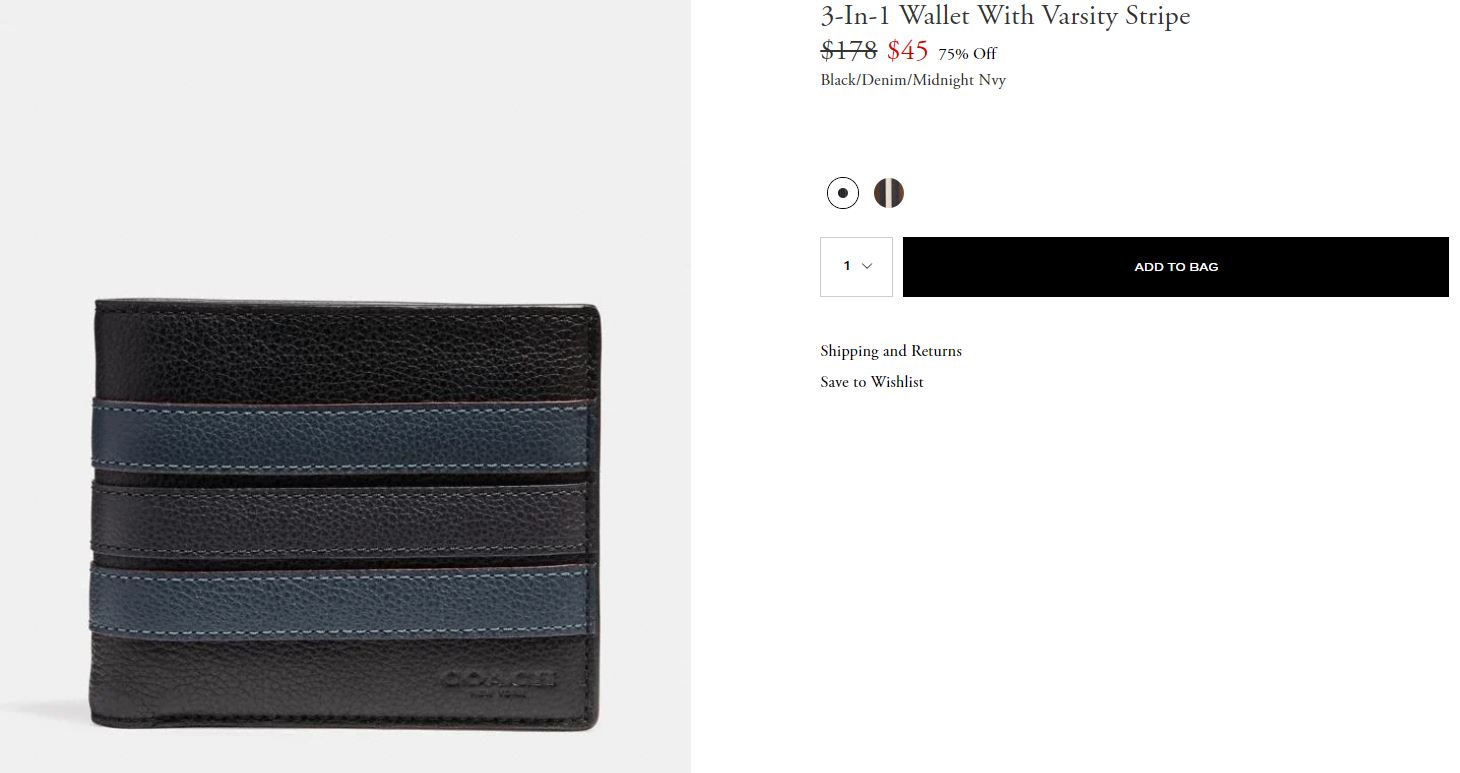 3-In-1 Wallet With Varsity Stripe