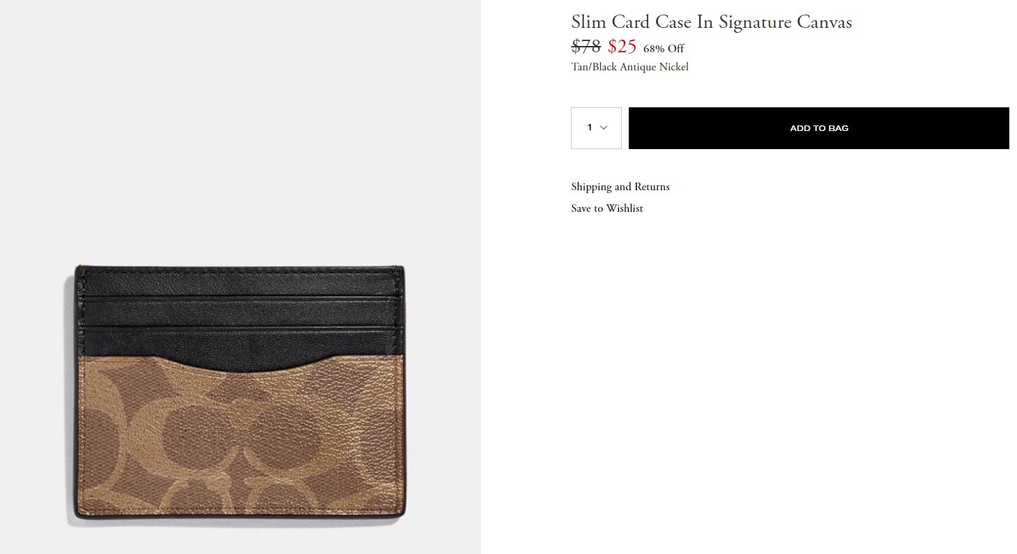 Slim Card Case In Signature Canvas