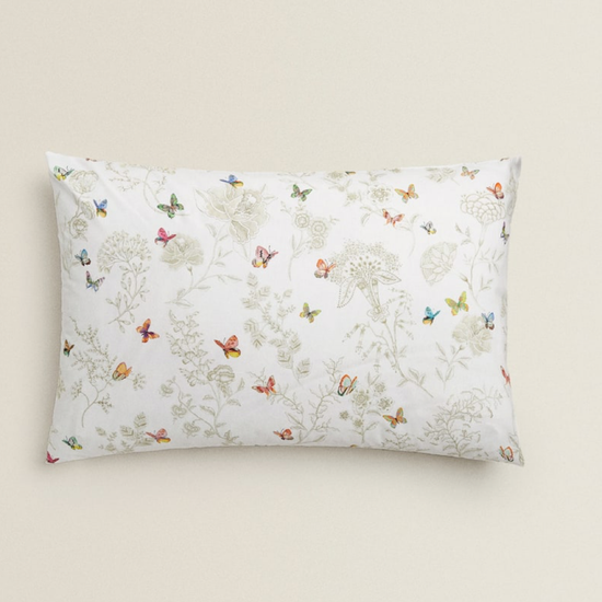 Flowers and butterflies pillowcase