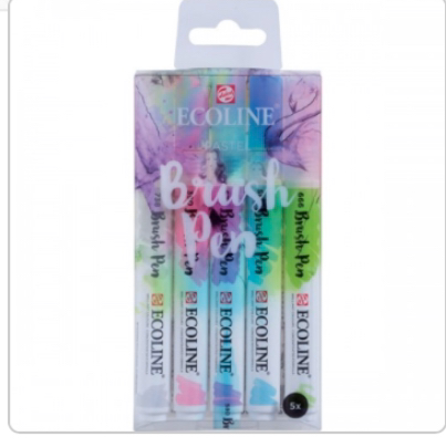 Ecoline Water-Based Watercolor Brush Pen Set of 5