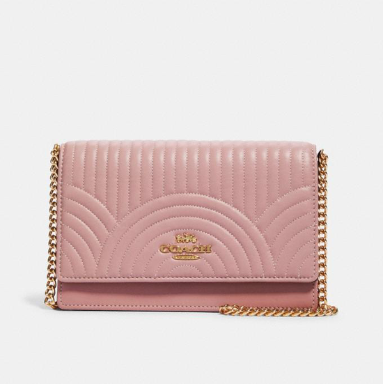 Flap Belt Bag With Art Deco Quilting