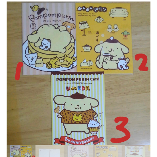 Pompompurin cafe postcards