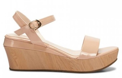 Nude Grained Platform Wedges