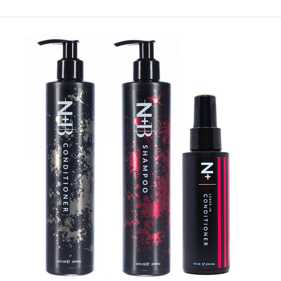 Shampoo + conditioner + leave in spray