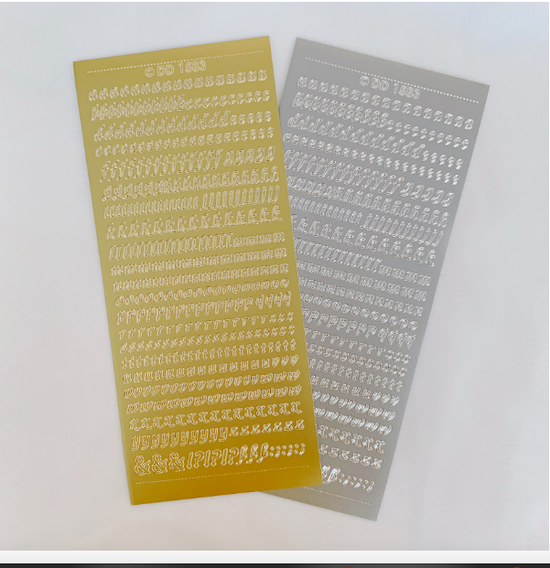 Handwritten alphabet lettering stickers