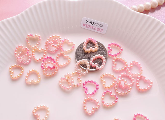 Pink Mix Heart Pearl